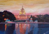 Steden Poster - Washington Skyline - Wandposter 60 x 40 cm