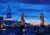 Steden Poster - Towerbridge Londen Skyline - Wandposter 60 x 40 cm