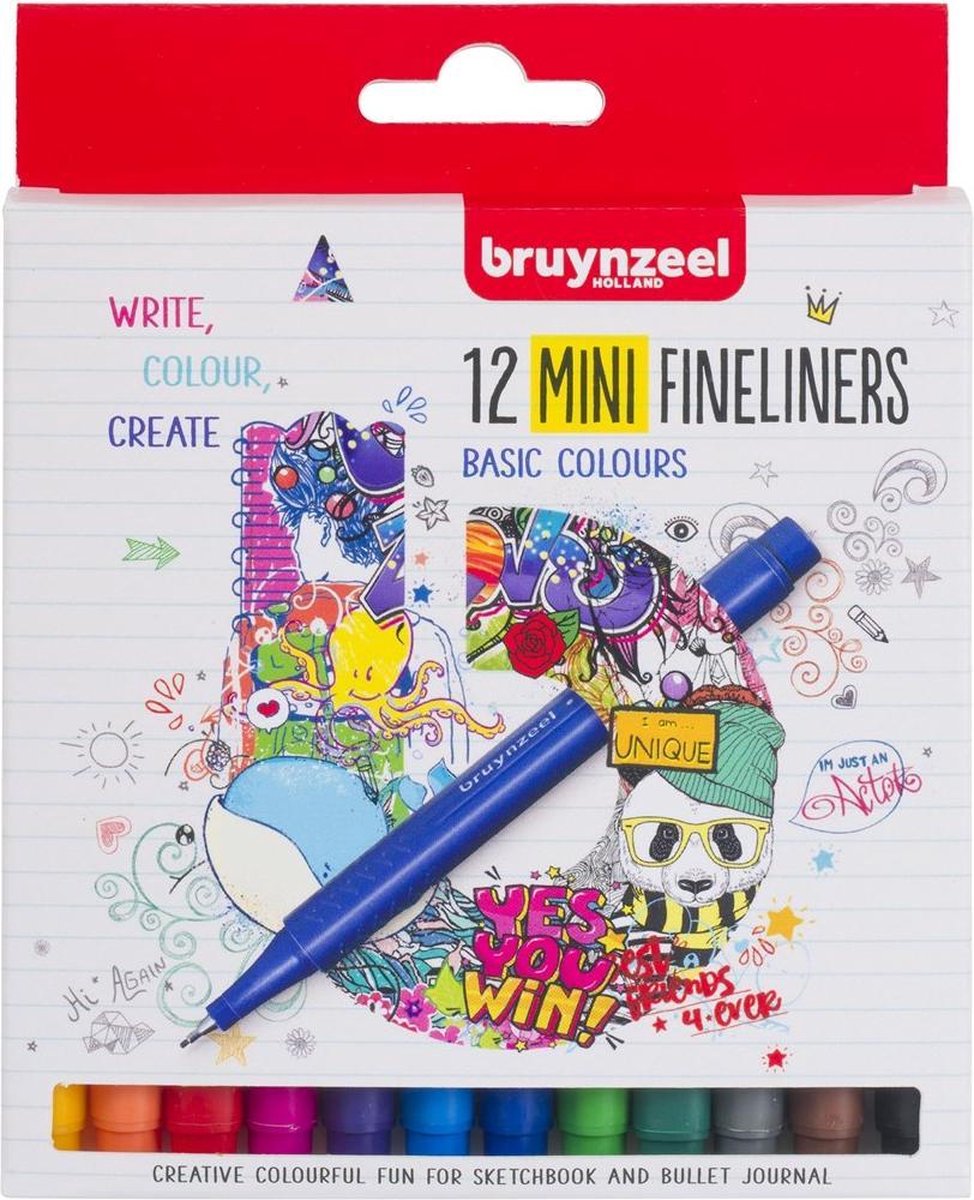 Bruynzeel Fineliner mini set 12 kleuren