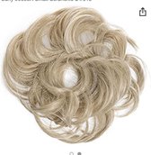 Updo Hairbun Messy Bun Kleur 24T613 blond mix hairextensions knot haarstuk PREMIUM SYNTHETIC FIBREHAIR