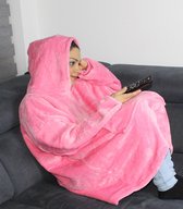 Deken met Mouwen Roze - Unisex - One Size - Snuggie - Hoodie Blanket - Fleece Sherpa Deken met Mouwen - Huggle Hoodie - Trui Deken - Huggle -