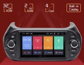 Fiat Qubo/Fiorini 2008-2019 Citroen Nemo 2008-2017 Peugeot Bipper 2008-2018 Bipper Tepee 2008-2018 carPlay Android 10 navigatie 2+32GB Bluetooth USB WiFi SD Kaart
