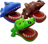 Bijtende Krokodil, Bijtende Haai en Bijtende Hond - Voordeel Set - 3 stuks - Drankspel - Reisspel - Speelgoed