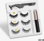 3 Paar Magnetische Nepwimpers met Lijm (Eyeliner) #001 Stij *(Mixing = 013,017,014)*#We are quarantee the quality