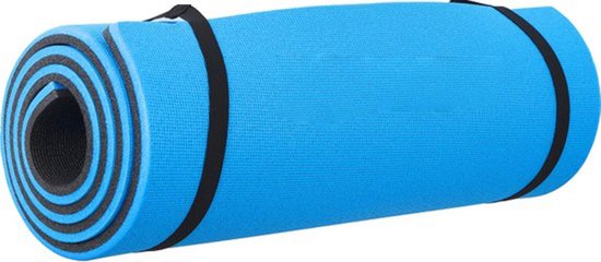 Yogamat - Fitness Mat - 10mm - Blauw - Extra Dik - Pilates Mat - Sport Mat - Pochon