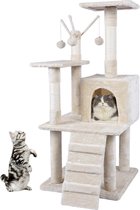 MC Star Katten Krabpaal 121cm hoog - Cat Tree Play Towers - Beige - 50*50*121cm