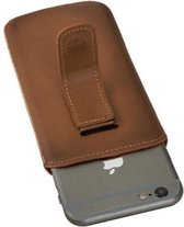 DiLedro - Insteekhoes Echt Leer iPhone 12 (Pro) Etui - Cognac Brown