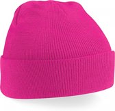chapeau d'hiver Fuchsia| bonnet tricoté classique en 30 couleurs différentes| tricot à deux couches