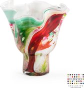 Design vaas Wave on Base - Fidrio MIXED COLOURS - glas, mondgeblazen bloemenvaas - hoogte 25 cm