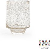 Design vaas Cilinder small - Fidrio BUBBLES CLEAR - glas, mondgeblazen bloemenvaas - diameter 99 cm hoogte 11 cm