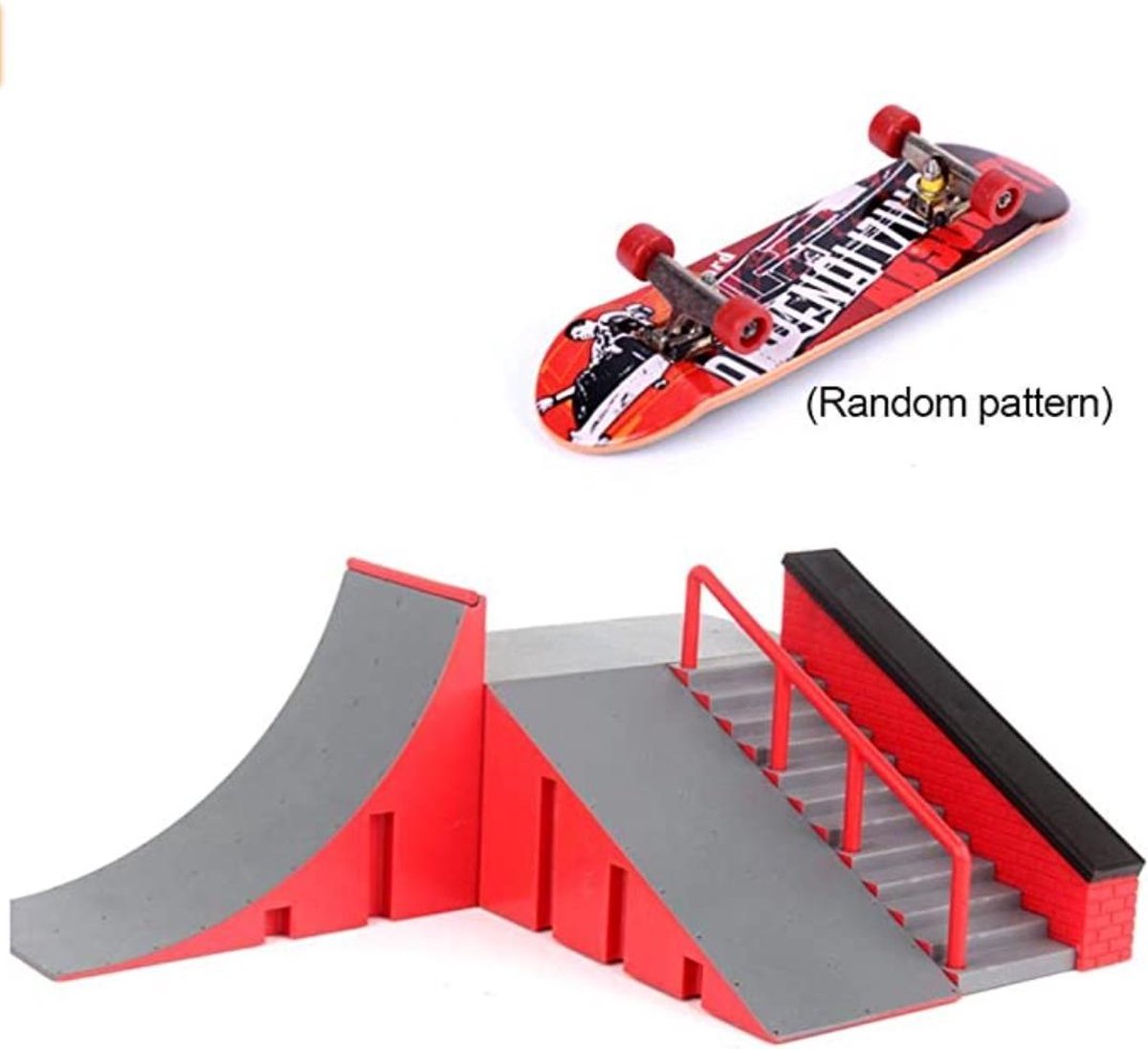Skate Park Deck Truck Board Ramp Kit Sports Jouet pour Les Enfants avec Finger Skateboard MOMSIV Mini Rampe de Skateboard et Ensemble d'accessoires A 