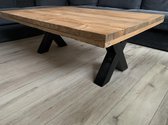 Salontafel Tendenza 3 - 0.60 x 1.20 tafelblad steigerhout, stalen x-poot | Quattro Design