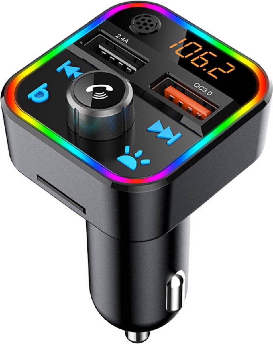 Bluetooth FM Transmitter Draadloze Carkit Auto Autolader