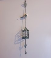 Spant7 - Decoratie hanger - Vogelkooi - waxinehouder - Metaal - Groen