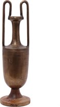 PTMD Alu Brass Vase on wooden base round