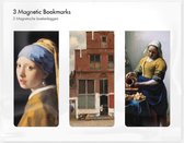 Set van 3 magnetische boekenleggers, Johannes Vermeer