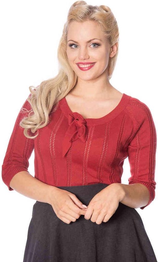 Dancing Days - BELLE BOW PIONTELLE Longsleeve top - L - Rood