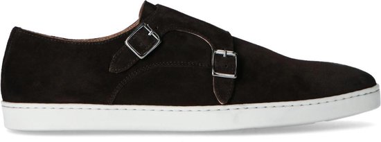 Manfield - Heren - Donkerbruine suède gespschoenen - Maat 43 | bol.com