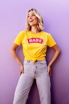 Babe T-Shirt Yellow | Pinned By K - M