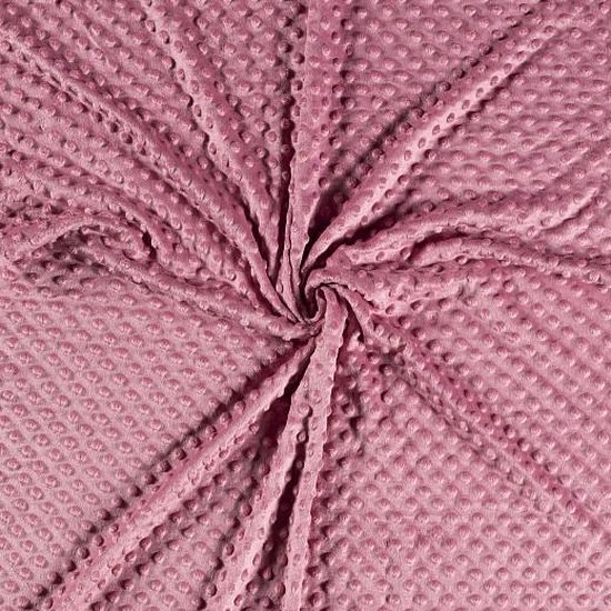 Minky Fleece / dot - Oud roze - Wasbaar - Kinderkleding - Decoratie - volle  stof met... | bol.com