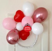 50 stuks Valentijn Love ballonnen pakket - Nedville - Luxe Ballonnen rode Hartjes, chrome roze, pastel roze en pastel wit - Helium Ballonnenset, Feest, Verjaardag, Party, Wedding,