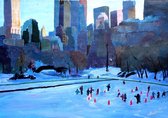 Steden Poster - New York Central Park Skyline Painted - Wandposter 60 x 40 cm