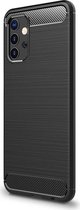 Samsung Galaxy A32 5G Hoesje Geborsteld TPU Flexibele Back Cover Zwart