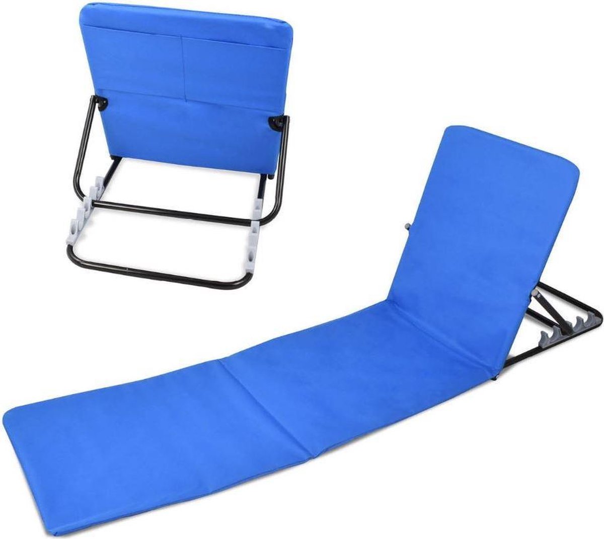 MaxxGarden Strandmat opvouwbaar- strandstoel verstelbaar rugleuning 3 standen Blauw