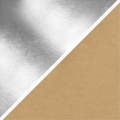Faux Leather Papier , b: 49 cm, dikte 0,55 mm, zilver, 1m [HOB-498947]