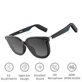 TechU™ Bluetooth Smart Zonnebril – Zwart Wayfarer – Draadloos Muziek Luisteren – UVA en UVB Bescherming
