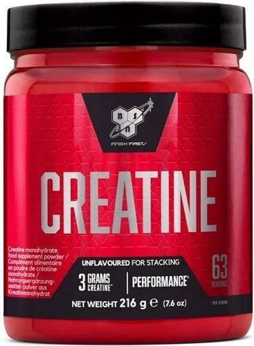 Goedkoopste BSN Creatine DNA - 100 Micronized Creatine Monohydraat Poeder - Smaakloos - 216 gram (60 doseringen