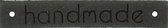 Leren label 1x6cm - handmade - grijs