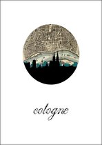 Steden Poster - Köln Skyline - Wandposter 60 x 40 cm