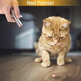 Kattenpen - USB oplaadbare laserpen - RVS - 3 in 1 - Kattenspeelgoed - suéde zakje - Kattenspeeltje - Laserpointer - Rode Laser - UV Licht - LED Licht - Silver