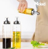 Nolad® Olie- & Azijn Dispenser - 200ml - Glas - Inclusief Schenktuit - Transparant