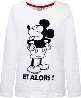 Mickey Mouse - Longsleeve - Wit - 116cm - 6 jaar