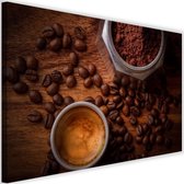 Schilderij Koffie en bonen, 2 maten, bruin (wanddecoratie)