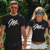 Mr & Mrs T-Shirt Premium (Mrs - Maat XL) | Koppel Cadeau | Valentijn Cadeautje voor hem & haar