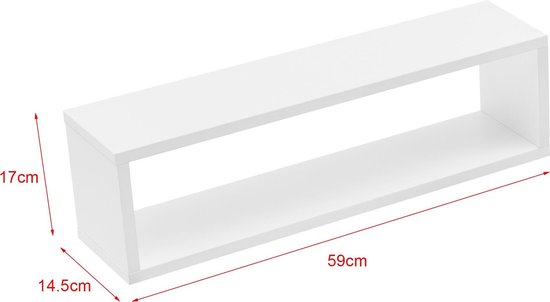 Wandplank Fagernes set van 4 59x14,5x17 cm wit