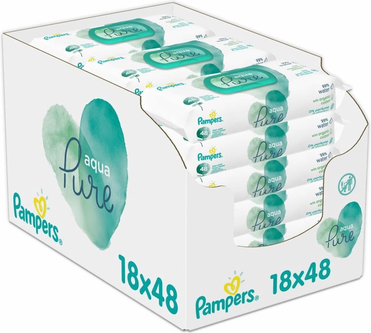 Pampers Aqua Pure Billendoekjes - 864 stuks