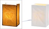 Tafellamp hart porseleinen decor Wit. breedte / hoogte / diepte) 12x18x8cm