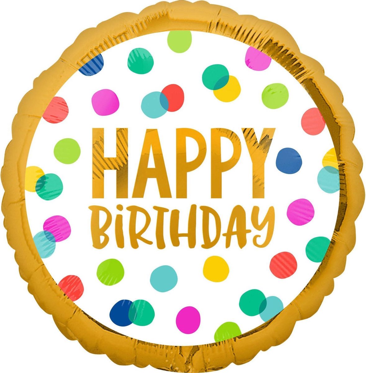 Amscan Folieballon Happy Birthday 45 Cm Goud/wit