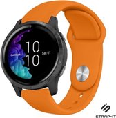 Siliconen Smartwatch bandje - Geschikt voor  Garmin Venu sport band - oranje - Strap-it Horlogeband / Polsband / Armband