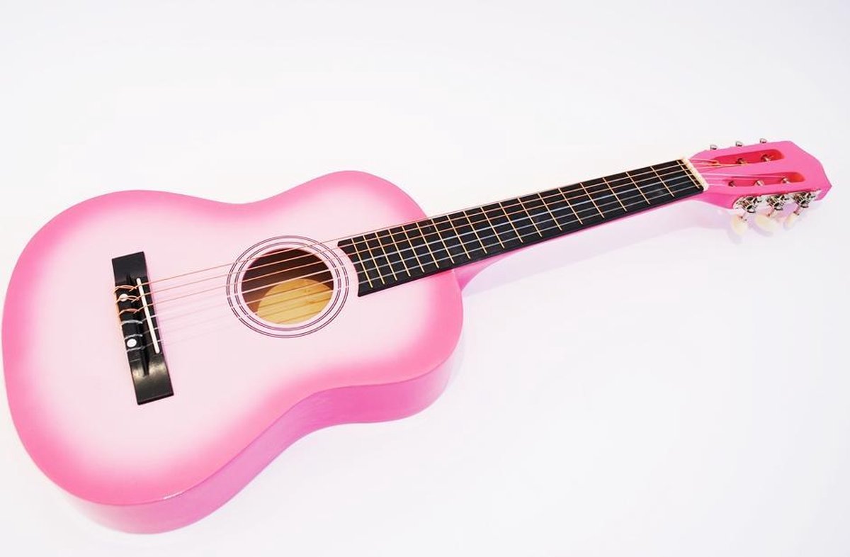 ② Guitare K3 en bois avec cordes en nylon rose 76CM — Enfants & Bébés Autre  — 2ememain