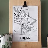 Plattegrond Elburg - Tekening - A5 kaart - Stadskaart