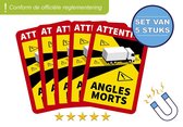 Dode hoek Magneetsticker - Angles Morts - Voor Vrachtwagens - Frankrijk - Set van 5 stuks