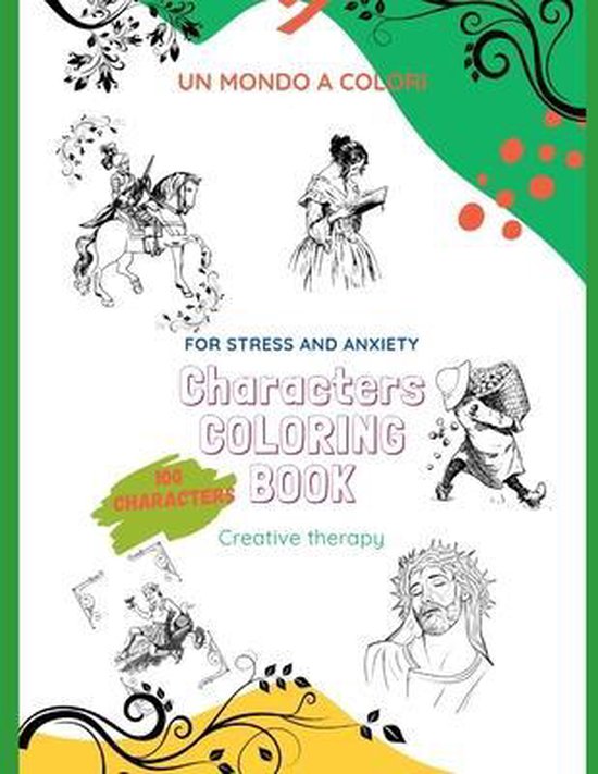 Adult Coloring Books for Stress and Anxiety- coloring charac ... - cover