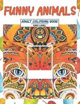 Adult Coloring Book Funny Animals - Easy Level