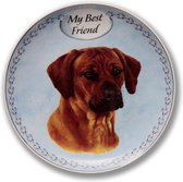 Wandbord My Best Friend Ridgeback,hondenkop,kado