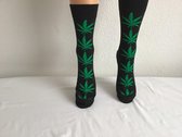 Sokken dames marihuana cannabis zwart greon blaadjes  36-41